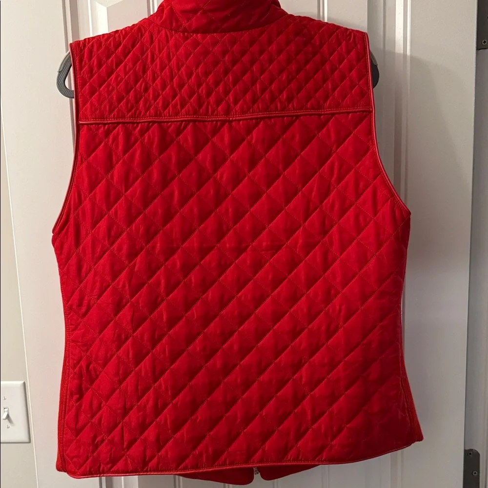 Chico's Vibrant Red Quilted Vest - Picture 3 of 6